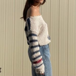 Y2k nautical free people knit pullover